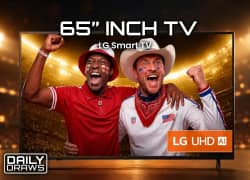 Win LG 65 Inch LED HDR 4K Ultra HD Smart TV with AI from Elite Competitions worth £399 - 29p entry