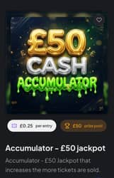 Win £50 Accumulator Jackpot from Absolute competitions - 25p entry
