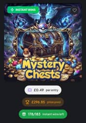 Win Mystery Chests -Win Pokemon booster packs from Absolute competitions - 49p entry