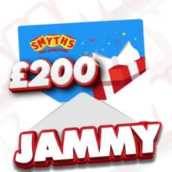 Win £200 SMYTHS TOY STORE GIFT CARD or £200 CASH! from Jammy - 99p entry