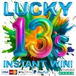 Win LUCKY 13’s INSTANT WIN from Jammy - 13p entry