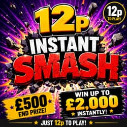 Win 12p Instant Smash – £500 End Prize from Prize Paradise - 12p entry