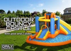 Win Kids Outdoor Bouncy Castle with Pool and 2 Slides from Elite Competitions worth £289 - 19p entry
