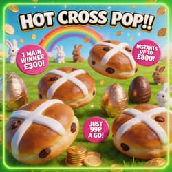 Win 🐰HOT CROSS POP!🐰 from Sweepstarz - 99p entry