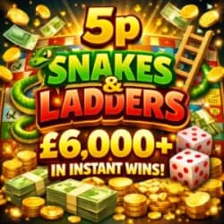 Win 5p SNAKES & LADDERS from Pryze - 5p entry