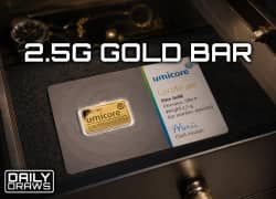 Win 2.5g Gold Bar from Elite Competitions worth £307 - 9p entry