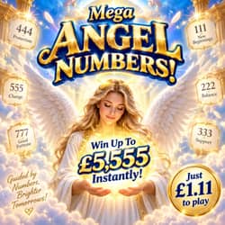Win Mega Angel Numbers – Win Up To £5,555 Instantly! from Prize Paradise - £1.11 entry