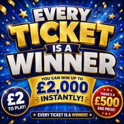 Win Every Ticket Is A Winner – £500 End Prize from Prize Paradise - £2.00 entry
