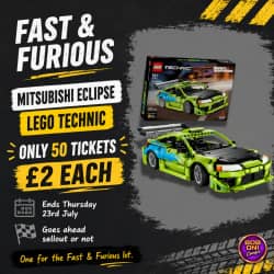 Win LEGO Technic Fast & Furious Mitsubishi Eclipse Car, # 42229 from Bob On Comps - £2.00 entry