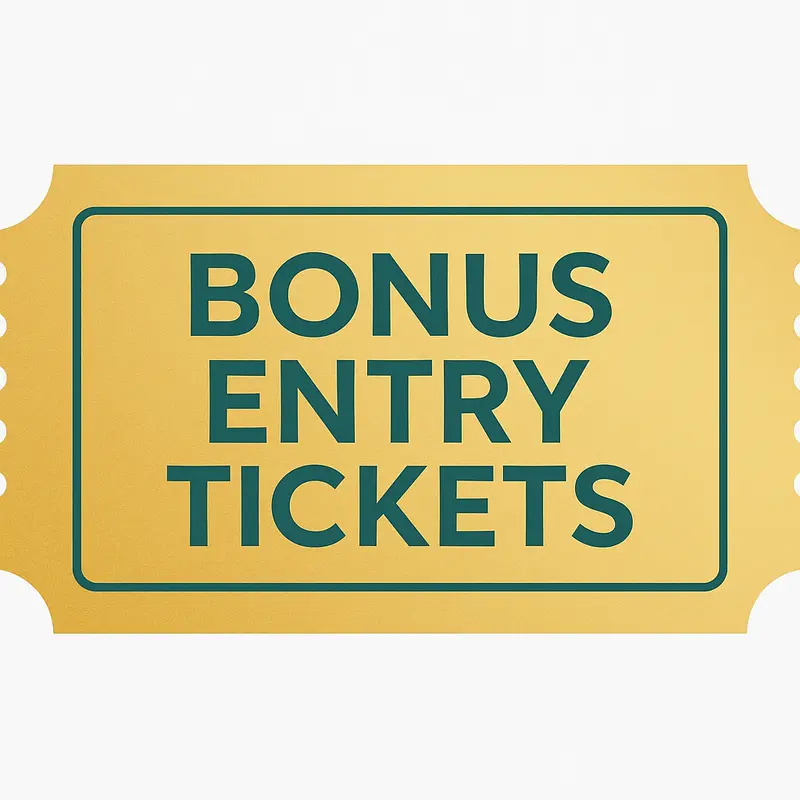 1 Bonus Entry Any Draw: Claim easily via Facebook or Instagram